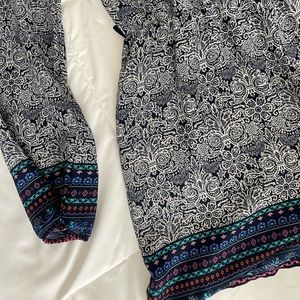 Papaya Navy Blue Floral Design Romper